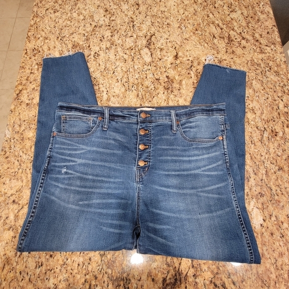 Madewell‎ 10" High Waist Skinny Jeans In Rizzo Size 35 - Picture 6 of 10